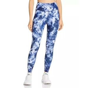 AQUA Tie Dye High Waisted Leggings Blue White Athletic Workout‎ Pants XS